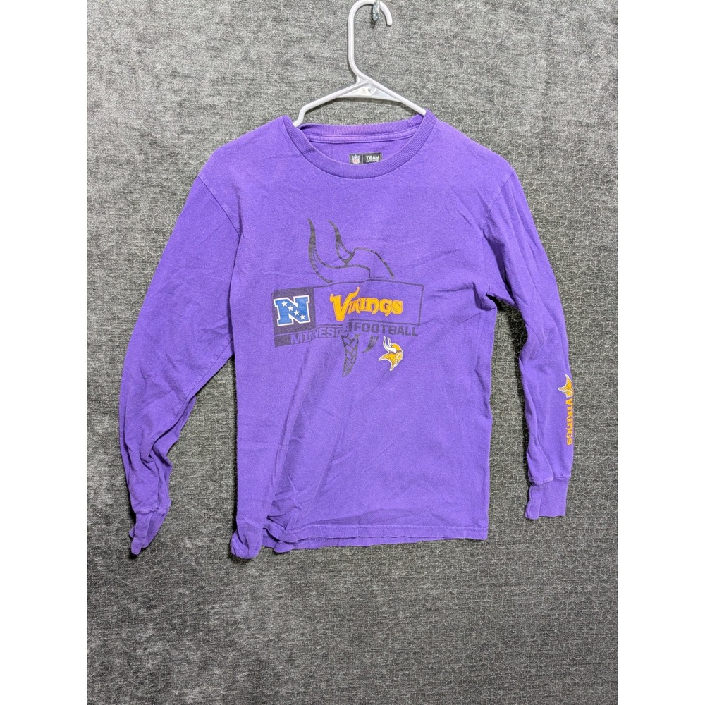 NFL Team Apparel Minnesota Vikings Purple Long Sleeve Graphic T-Shirt Small